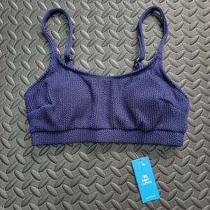 Cupshe NWT Textured Purple Bikini Top Size Small Ribbed Swim Resortwear Vacation